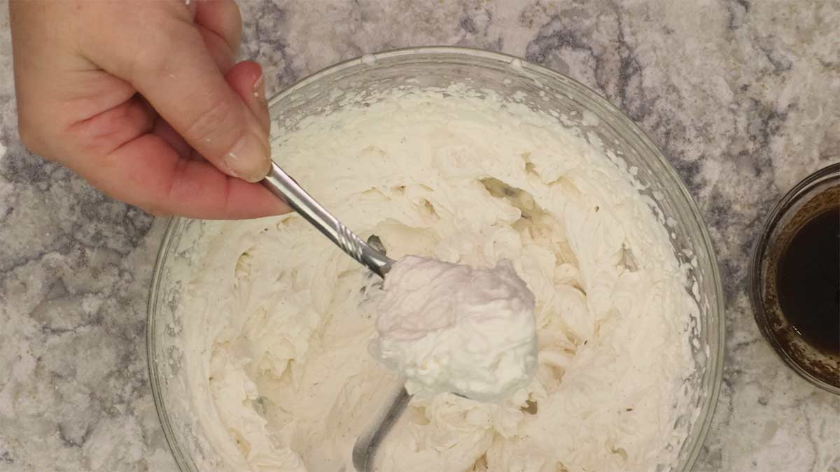 Chantilly Cream on a spoon