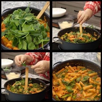 Shrimp & Spinach Pasta in a Creamy Tomato Sauce - The Salted Pepper