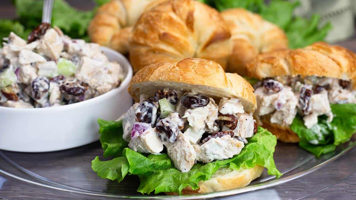 Cherry Chicken Salad on Croissants. 