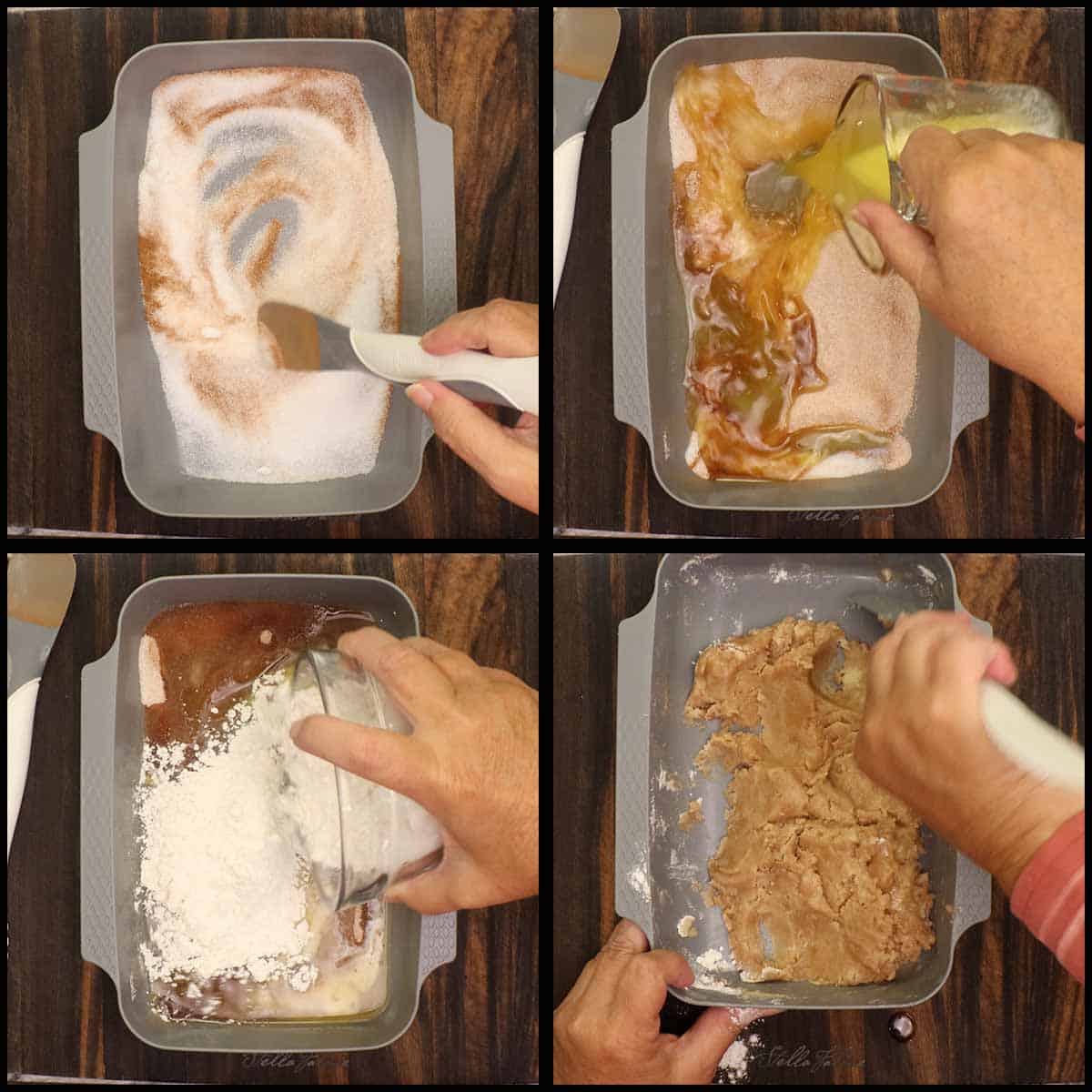 making the streusel topping.