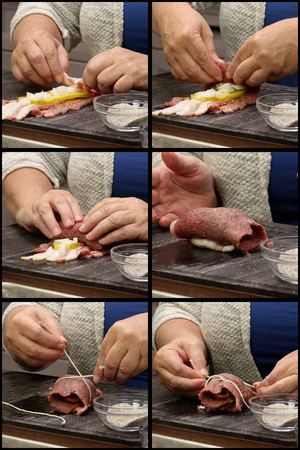 Rolling the Beef Rouladen