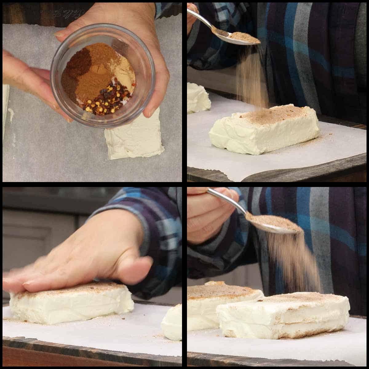 seasoning the cream cheese.