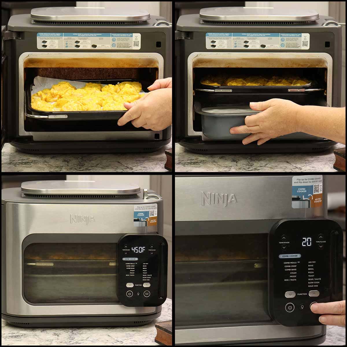 setting up the Combi for Combi meals to make chicken satay
