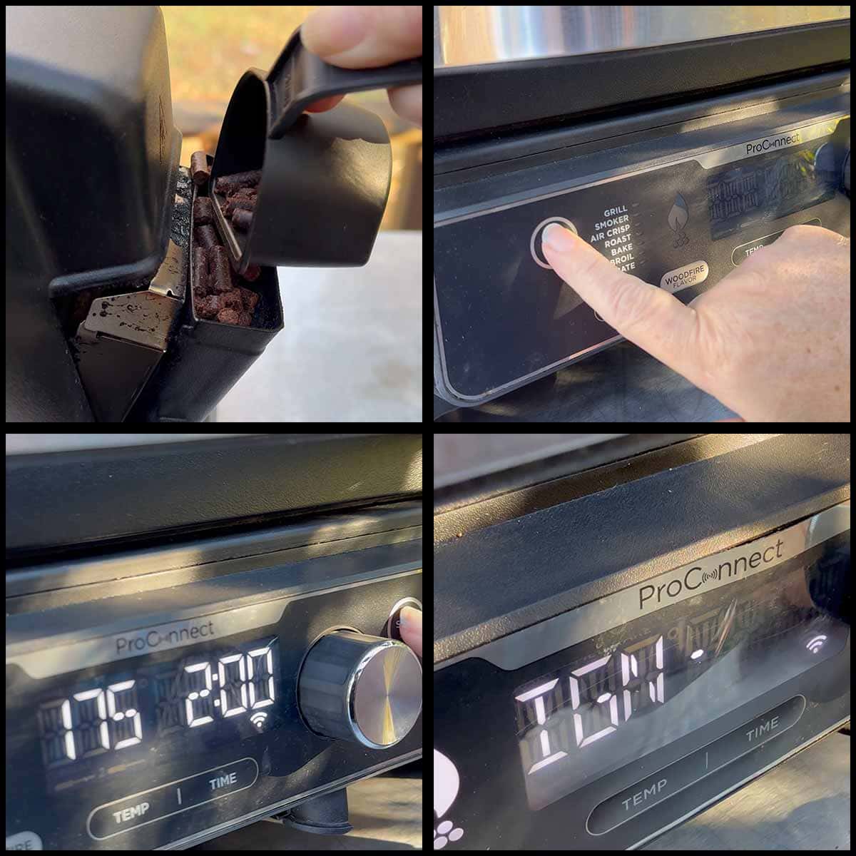 Setting up the Woodfire to smoke cream cheese.