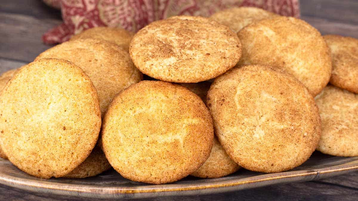 Snickerdoodles on a platter. 