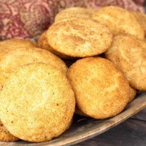 Snickerdoodle Cookies on a platter.