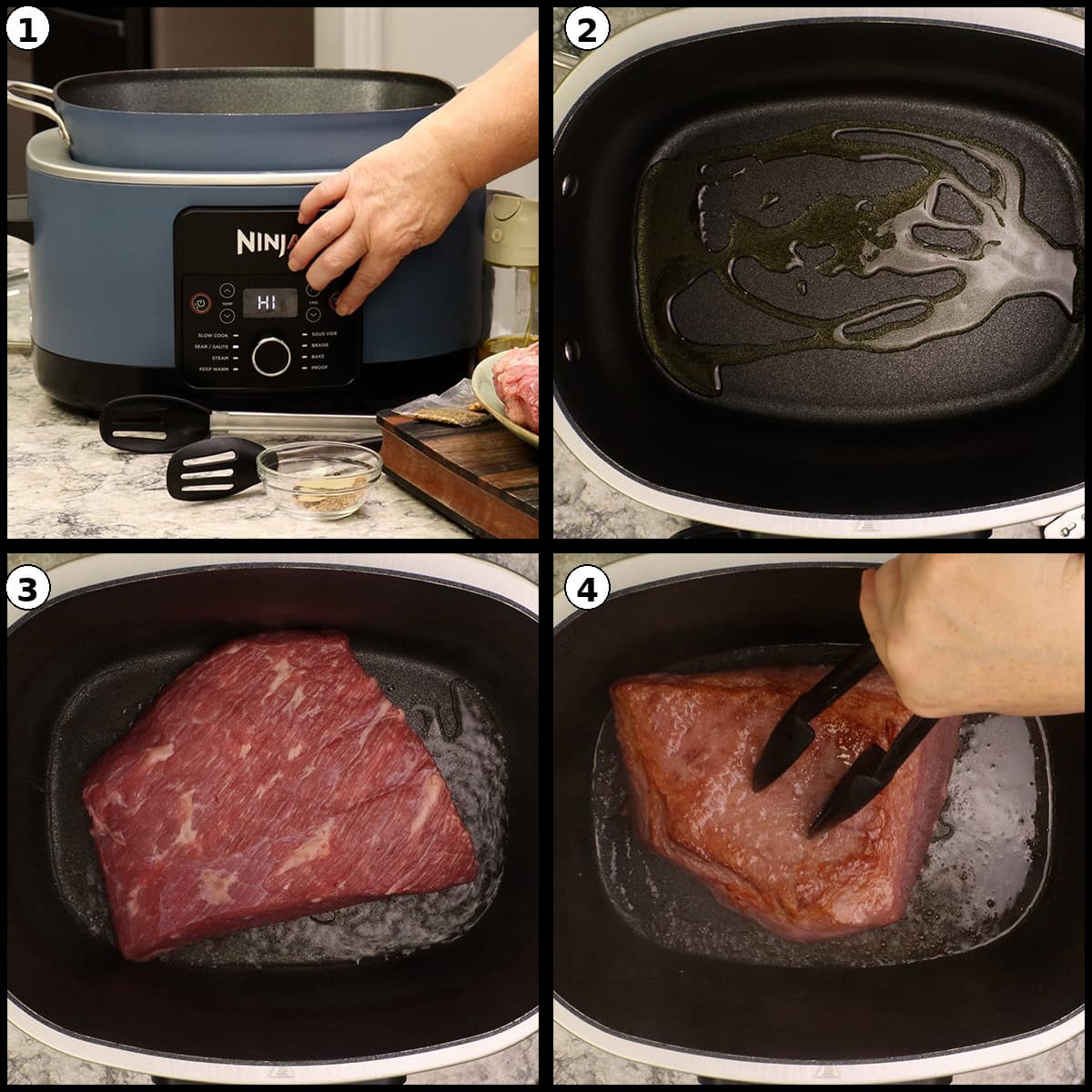 Searing the Corned Beef