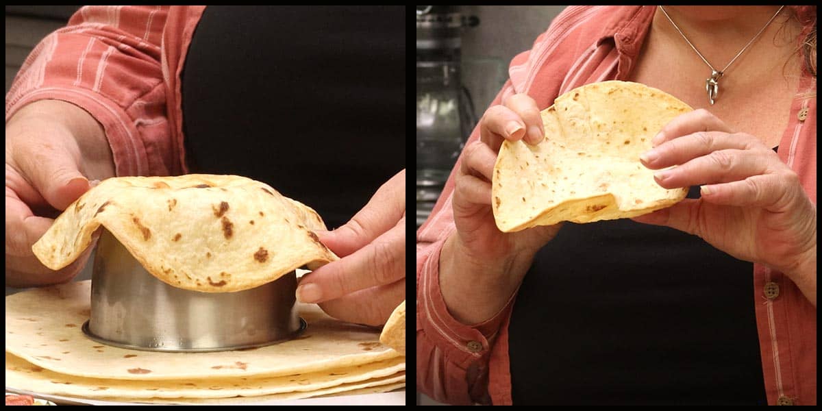showing smaller bowl with smaller tortilla shell.